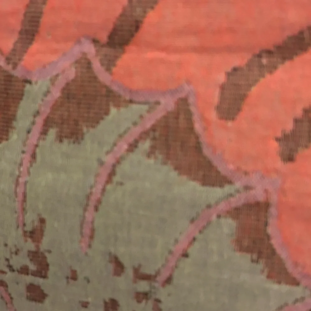Seahorse Towel + Tapestry in Coral Orange Deep Blue + Lime Green Size 38” x 68”